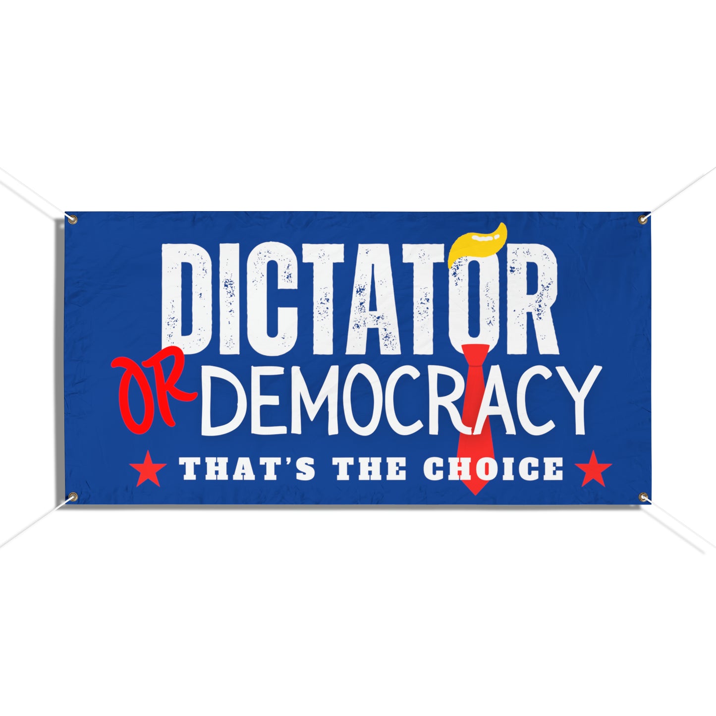 Dictator or Democracy Vinyl Indoor/Outdoor Banner, 48 x 24 or 72 x 36, Democracy Signs, Vote Sign, Anti Trump Sign