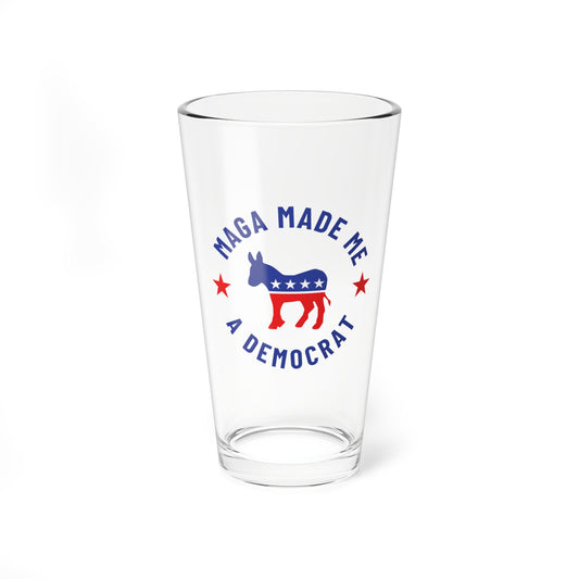 Election Day Drinking Glass, MAGA Made Me a Democrat