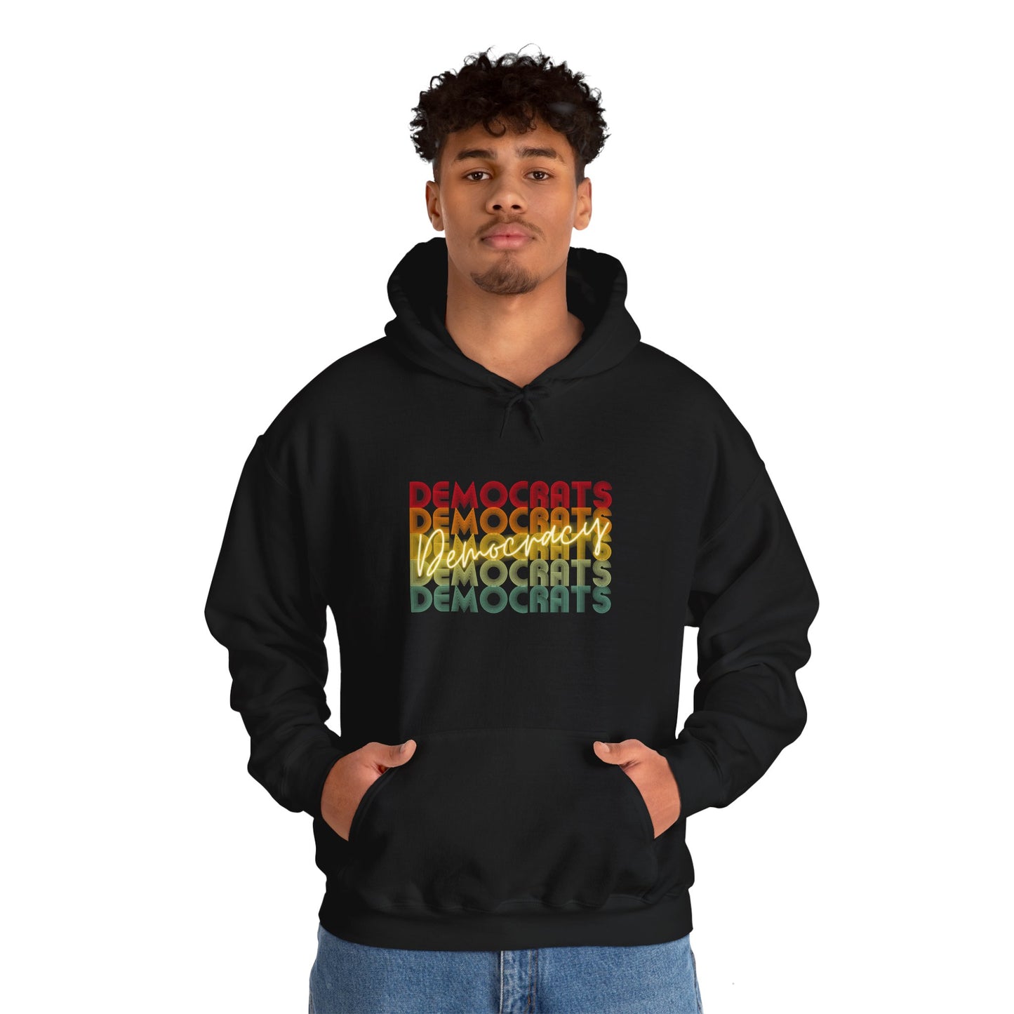 Democracy Hoodie, Democrats Do Democracy, Unisex Hooded Sweatshirt, 100% Cotton, Multiple Colors