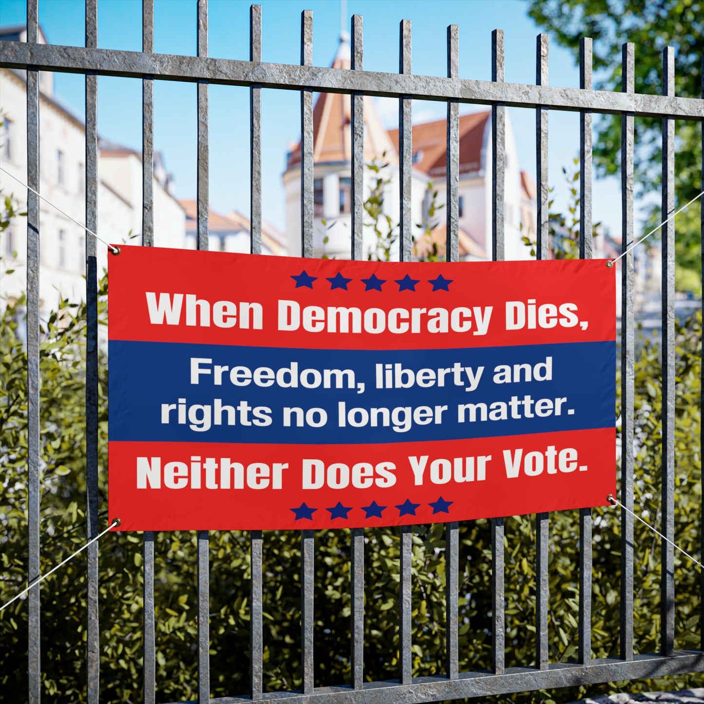 Democracy Sign, Vinyl Indoor/Outdoor Banner, 48 x 24 or 72 x 36, Vote Sign, Democracy Banner, Vote Banner