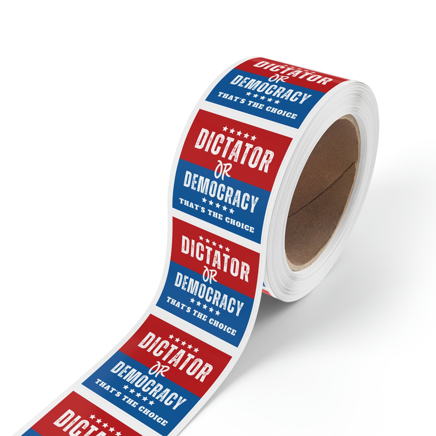 Dictator or Democracy Sticker Rolls, 50, 100 or 250, Free Shipping, Democracy Signs, Vote Sticker, Democrat Sticker, Anti Trump Sticker