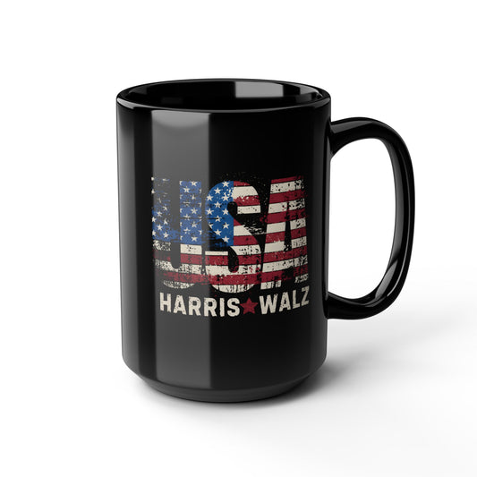 Harris Walz Mug, Black Ceramic Mug (11oz, 15oz), Free Shipping