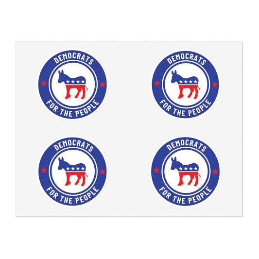 Democratic Party Sticker Sheet, Car Stickers, Laptop Stickers, Free Shipping - ORIGINAL ARTWORK DESIGNER - Democracy Signs