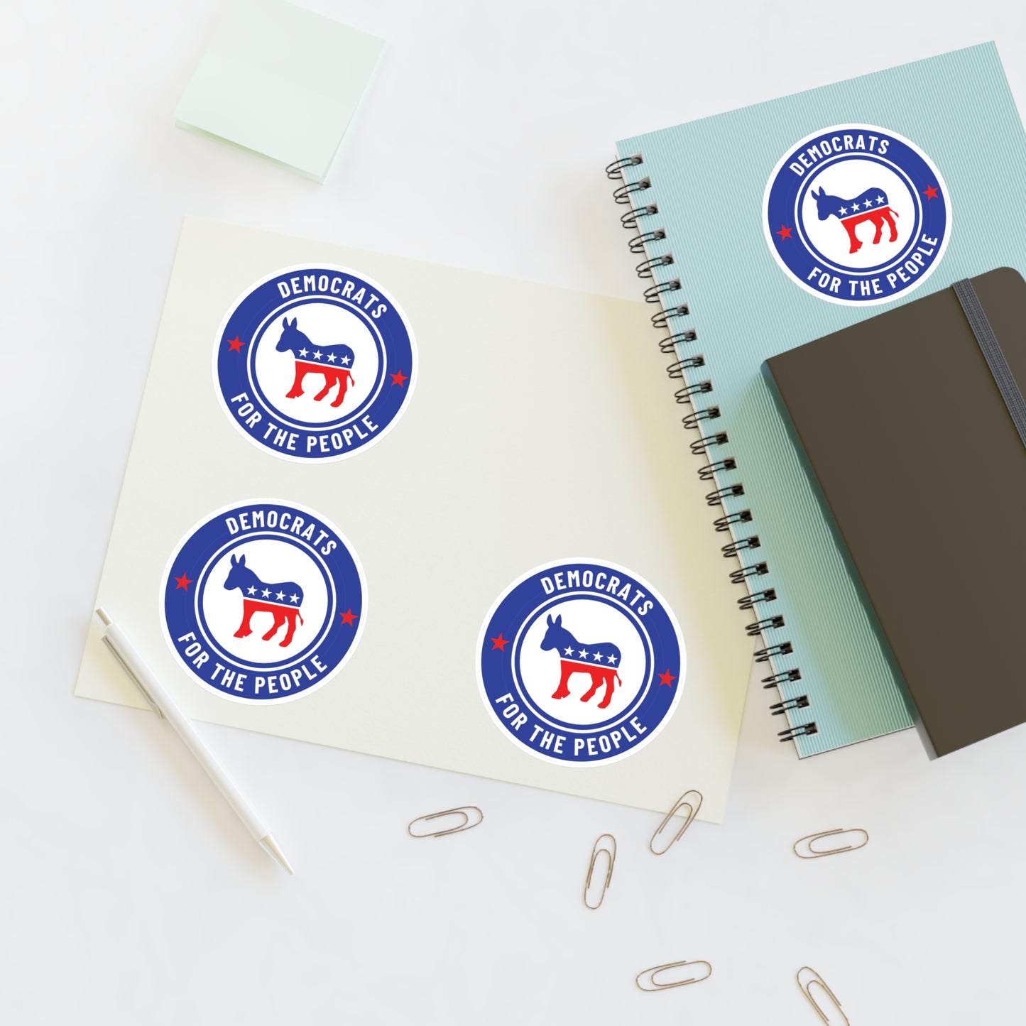 Democratic Party Sticker Sheet, Car Stickers, Laptop Stickers, Free Shipping - ORIGINAL ARTWORK DESIGNER - Democracy Signs