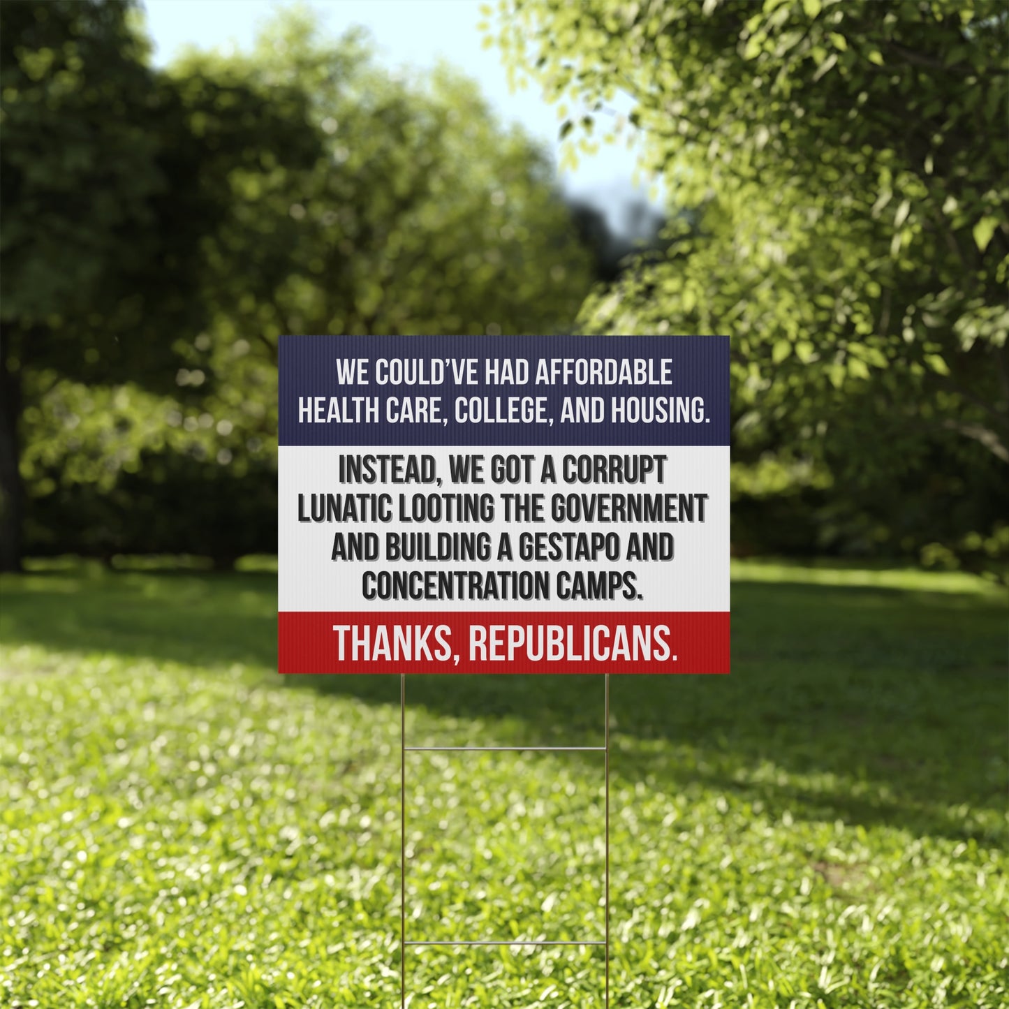 Anti Trump Yard Sign | Protest Sign | Anti Trump Sign | Political Yard Sign - Print on Both Sides - 18" x 24"