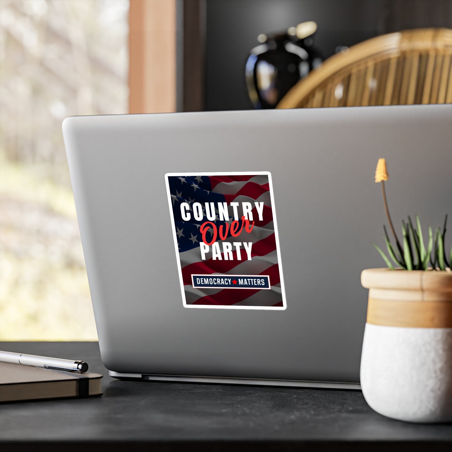 Country Over Party, Democracy Sticker, Car Sticker, Laptop Sticker