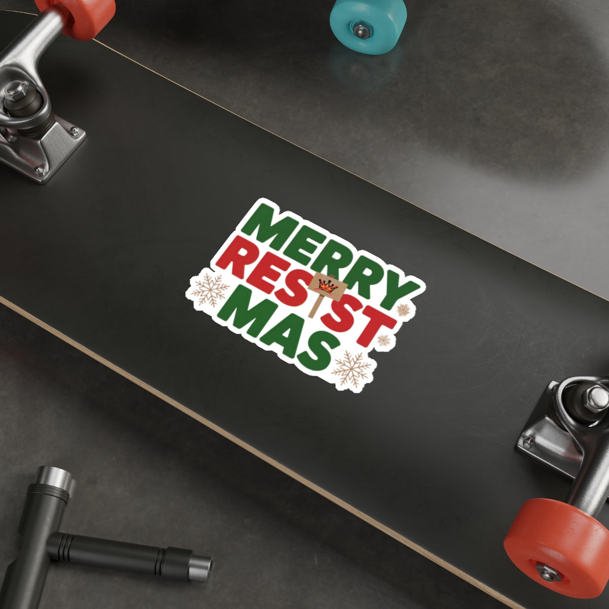 Merry Resistmas Sticker, Premium Vinyl, Indoor/Outdoor, Multiple Sizes Available, Holiday Stickers, Christmas Stickers, Anti Trump Stickers