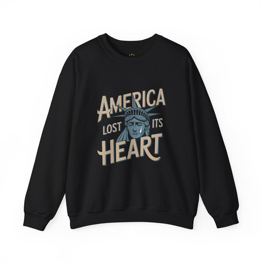 America Lost Its Heart Sweatshirt, Anti Trump Sweatshirt, Unisex Style, Free Shipping, Lady Liberty, Statue of Liberty, Shame on America