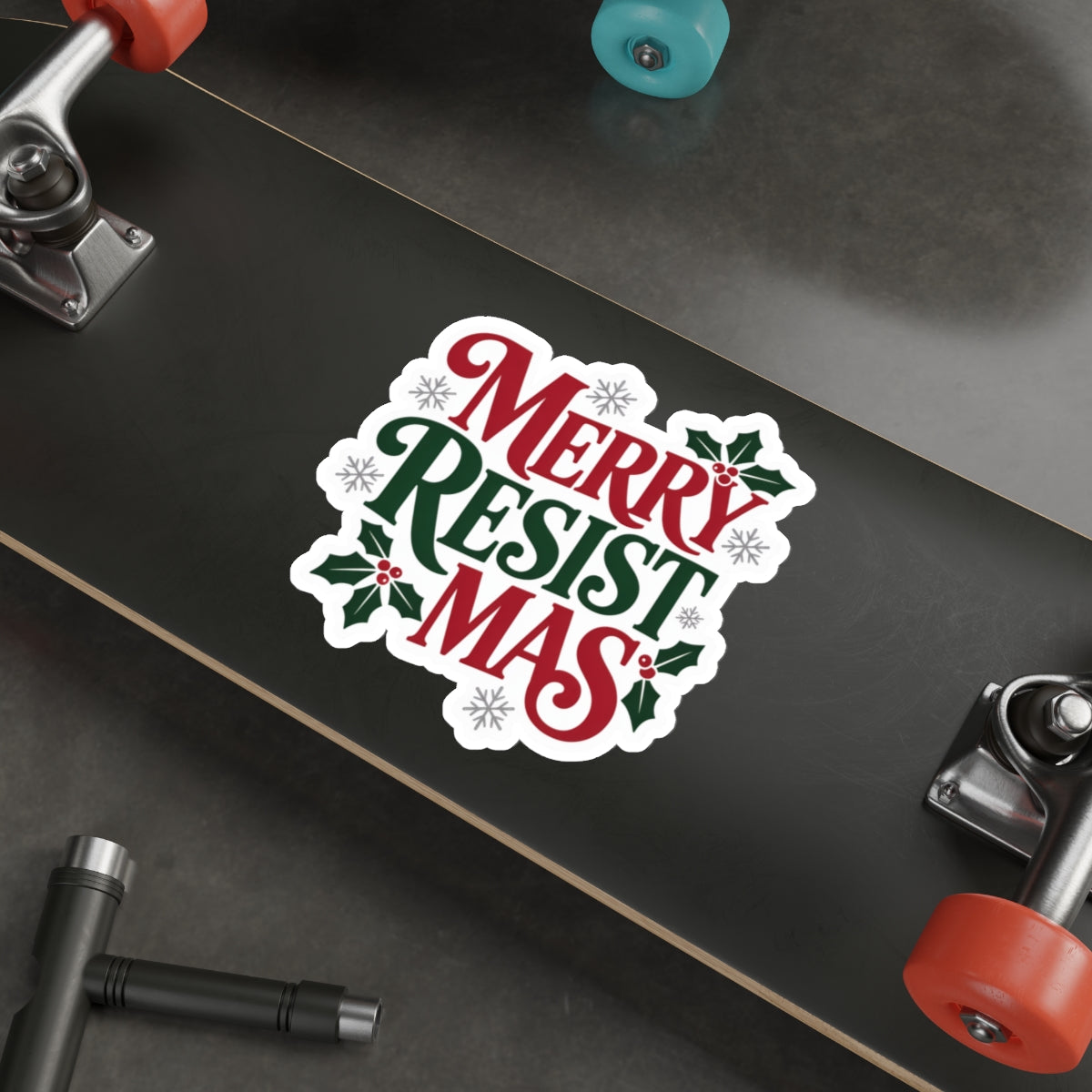 Merry Resistmas Sticker, Premium Vinyl, Indoor/Outdoor, Multiple Sizes Available, Holiday Stickers, Christmas Stickers, Political Gift
