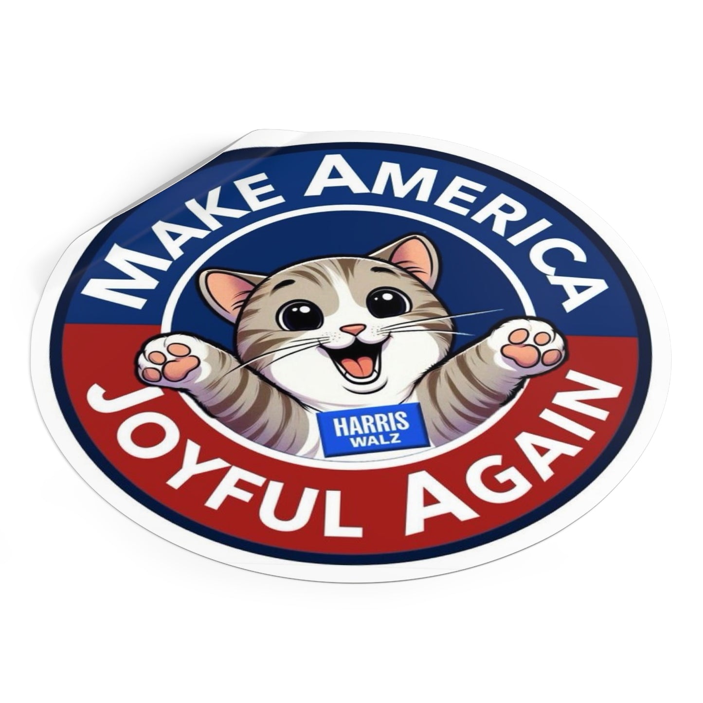 Make America Joyful Again Sticker, Kamala Harris Sticker, Indoor/Outdoor, Multiple Sizes, Free Shipping