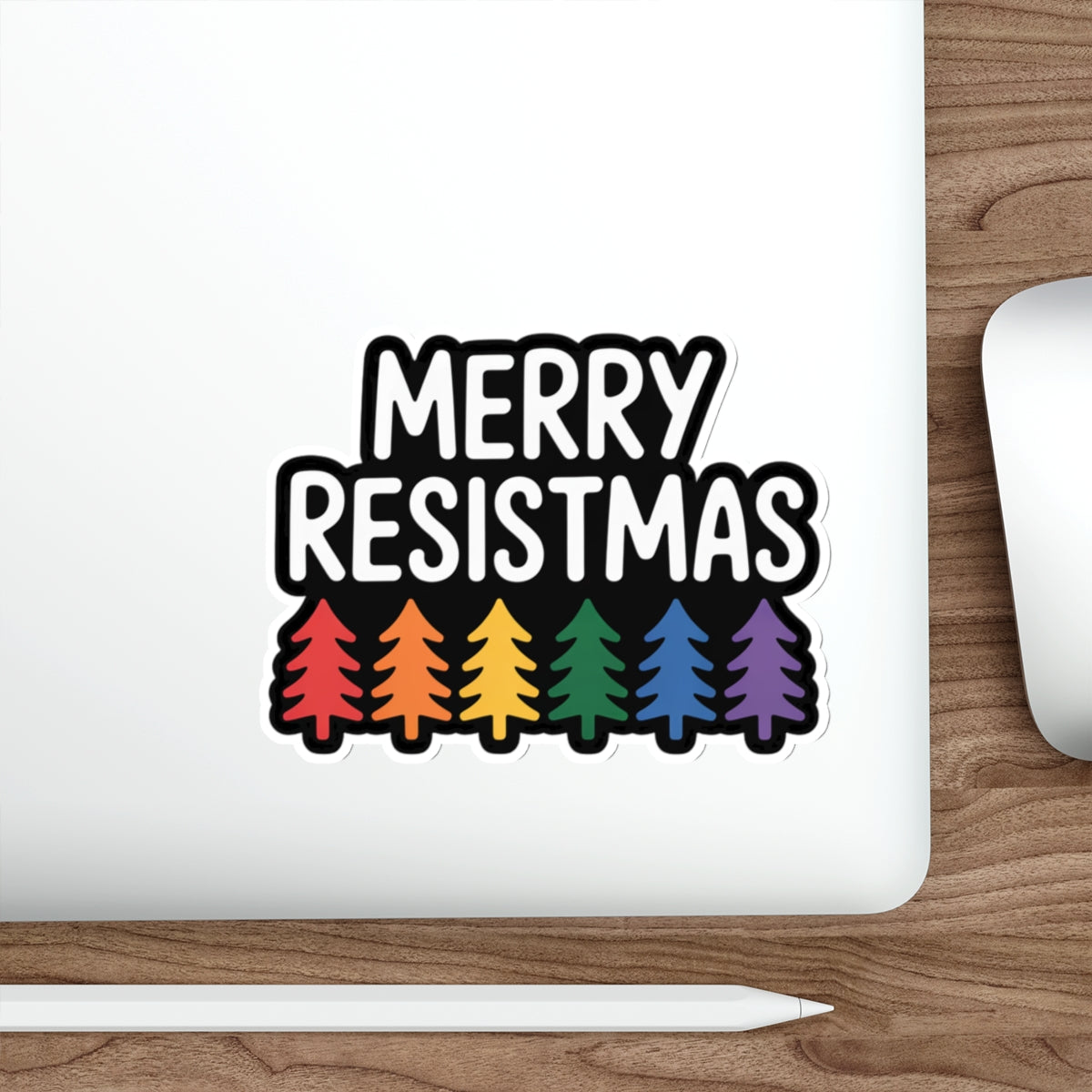 Merry Resistmas Sticker, Equality Holiday Sticker, Vinyl, Waterproof, Multiple Sizes, Holiday Stickers, Christmas Stickers, Political Gift