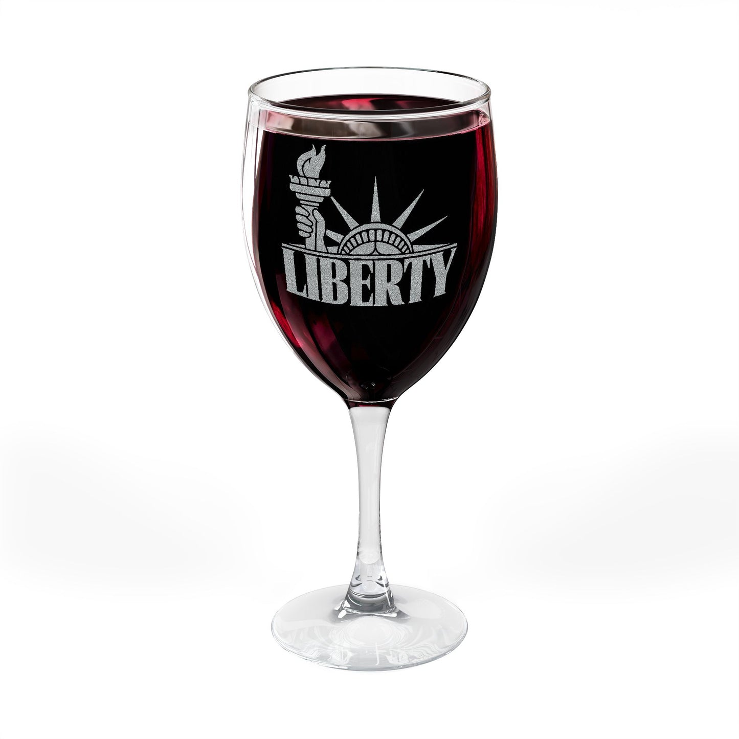 Liberty Engraved Wine Glass, No Kings Gifts, Anti Trump Gifts, 10.5 oz, Unique Political Gift, Democracy Gift, Patriotic Gift, Democrat Gift