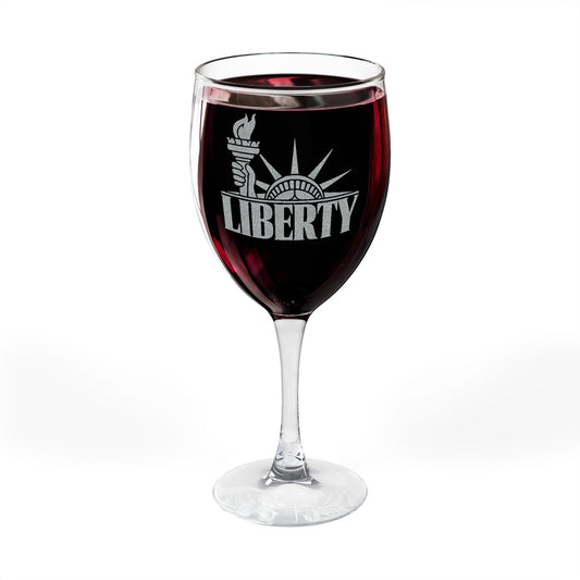 Liberty Engraved Wine Glass, No Kings Gifts, Anti Trump Gifts, 10.5 oz, Unique Political Gift, Democracy Gift, Patriotic Gift, Democrat Gift