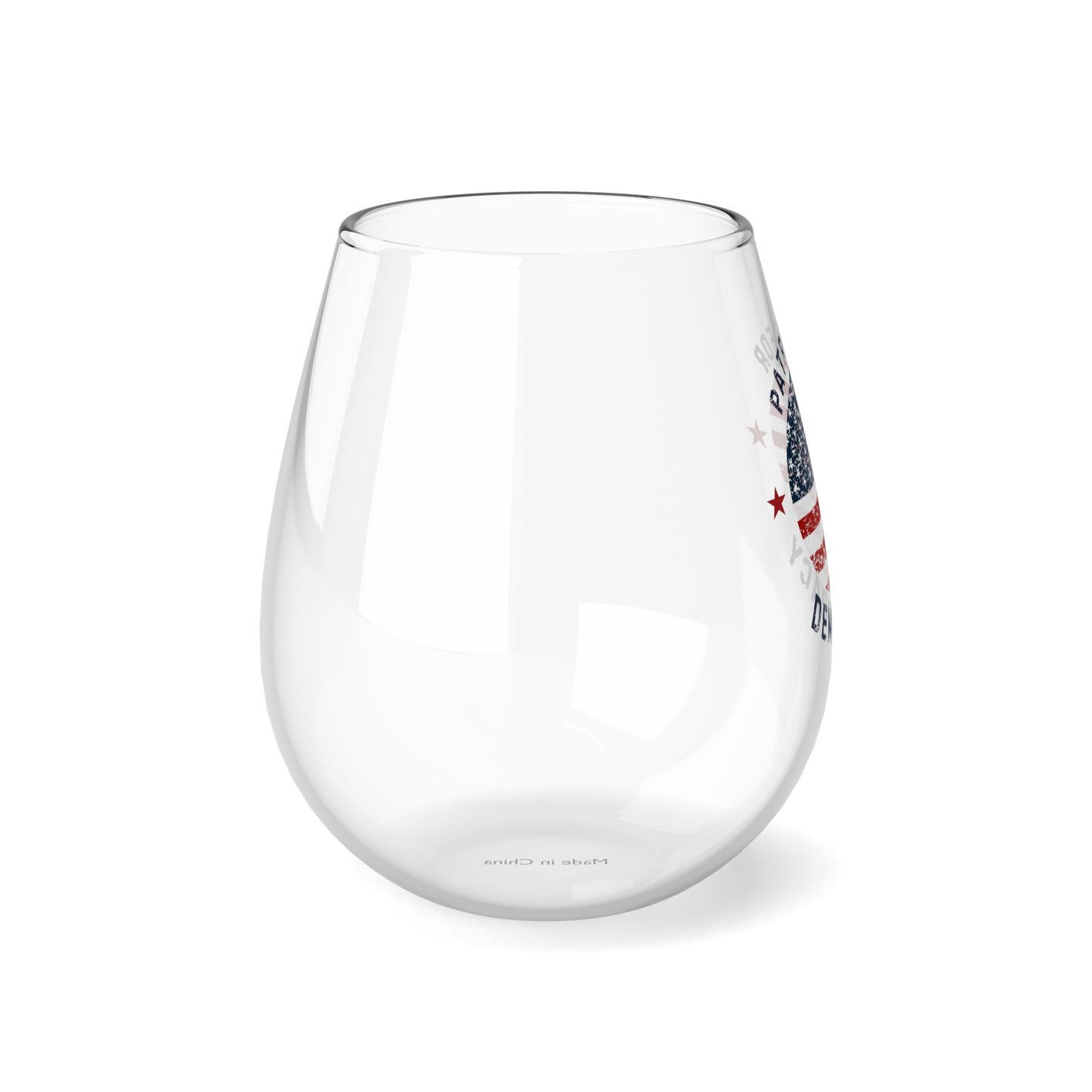 Election Day Drinking Glass, Patriot for Democracy, Stemless Wine Glass, 11.75oz