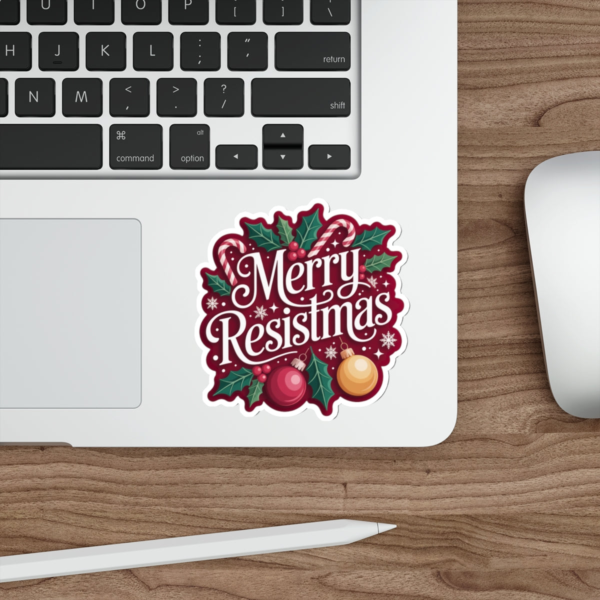 Merry Resistmas Sticker, Premium Vinyl, Indoor/Outdoor, Multiple Sizes Available, Holiday Stickers, Christmas Stickers, Political Gifts