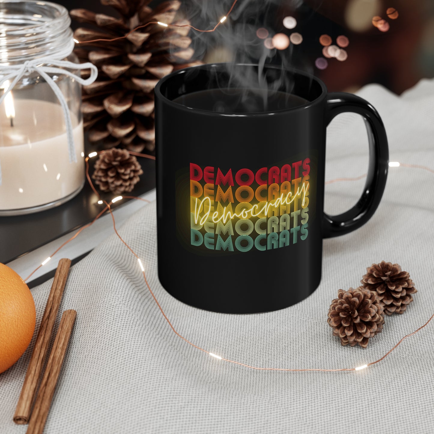 Democracy Mug, Democrats Do Democracy, 11oz Ceramic, Black