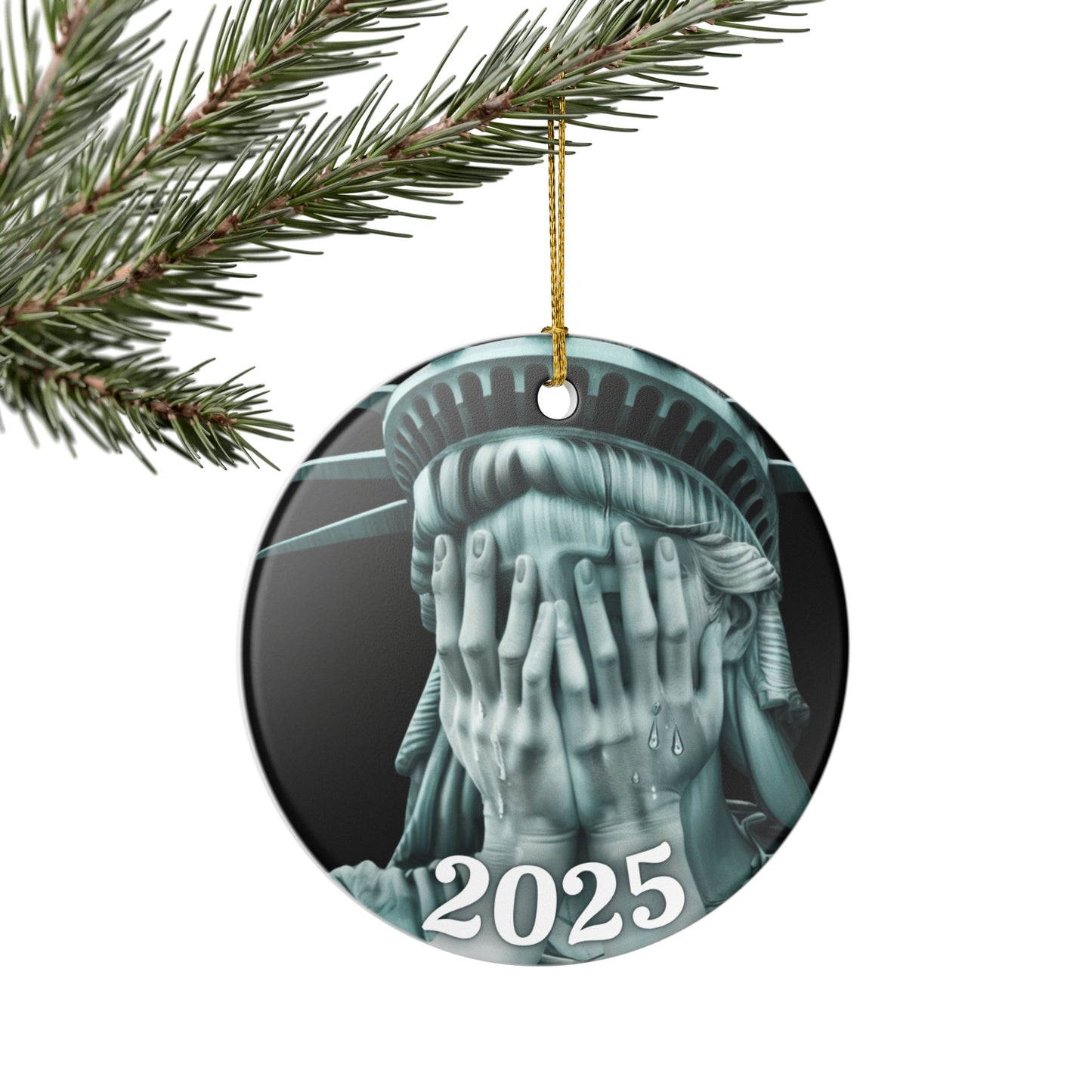 2025 Holiday Ornament, 2025 Christmas Ornament, Political Ornament, Anti Trump Ornament, Democracy Ornament, Gift for Democrat