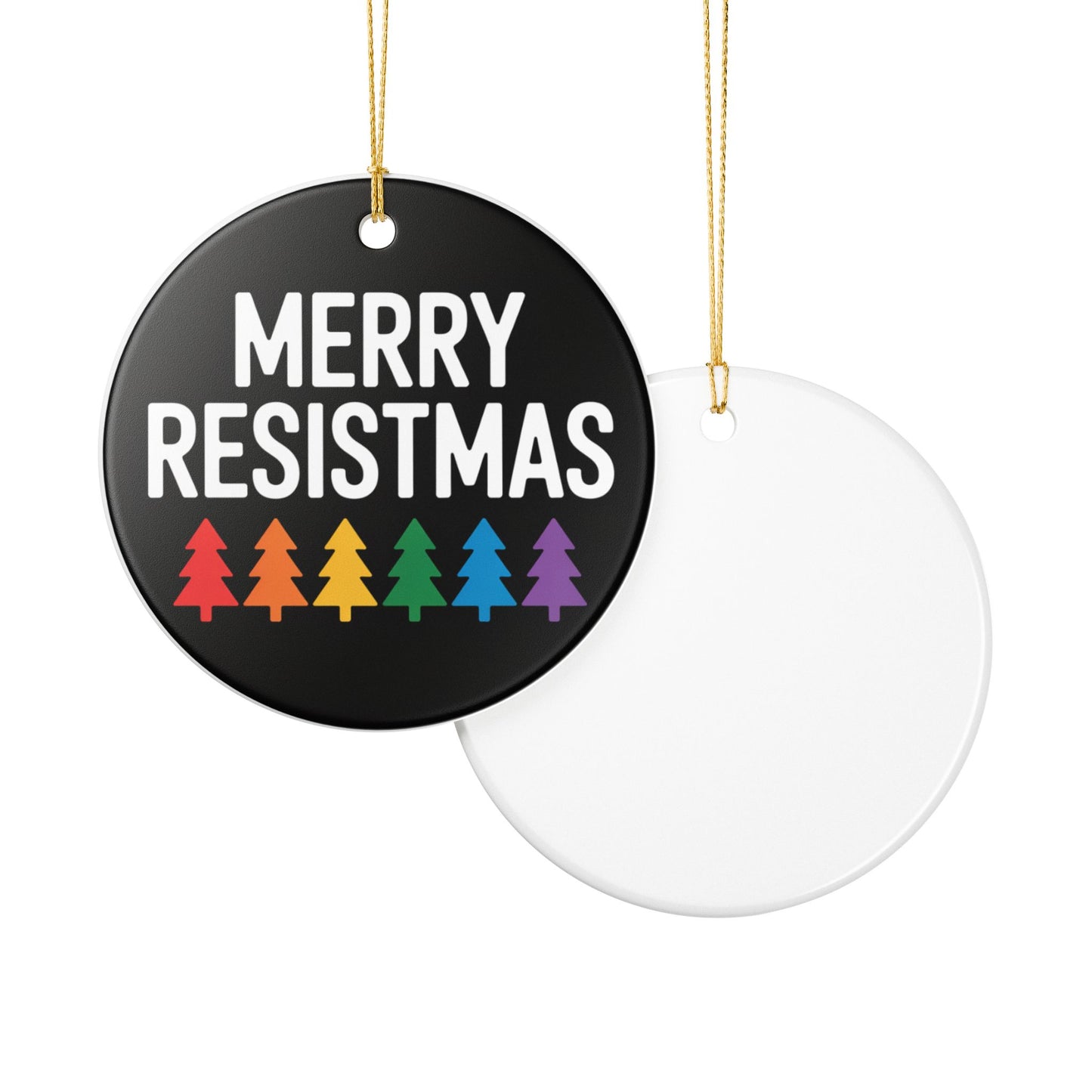Merry Resistmas Ornament, Ceramic Christmas Ornament, Equality Ornament, Political Ornament, Democracy Ornament, Gift for Democrat