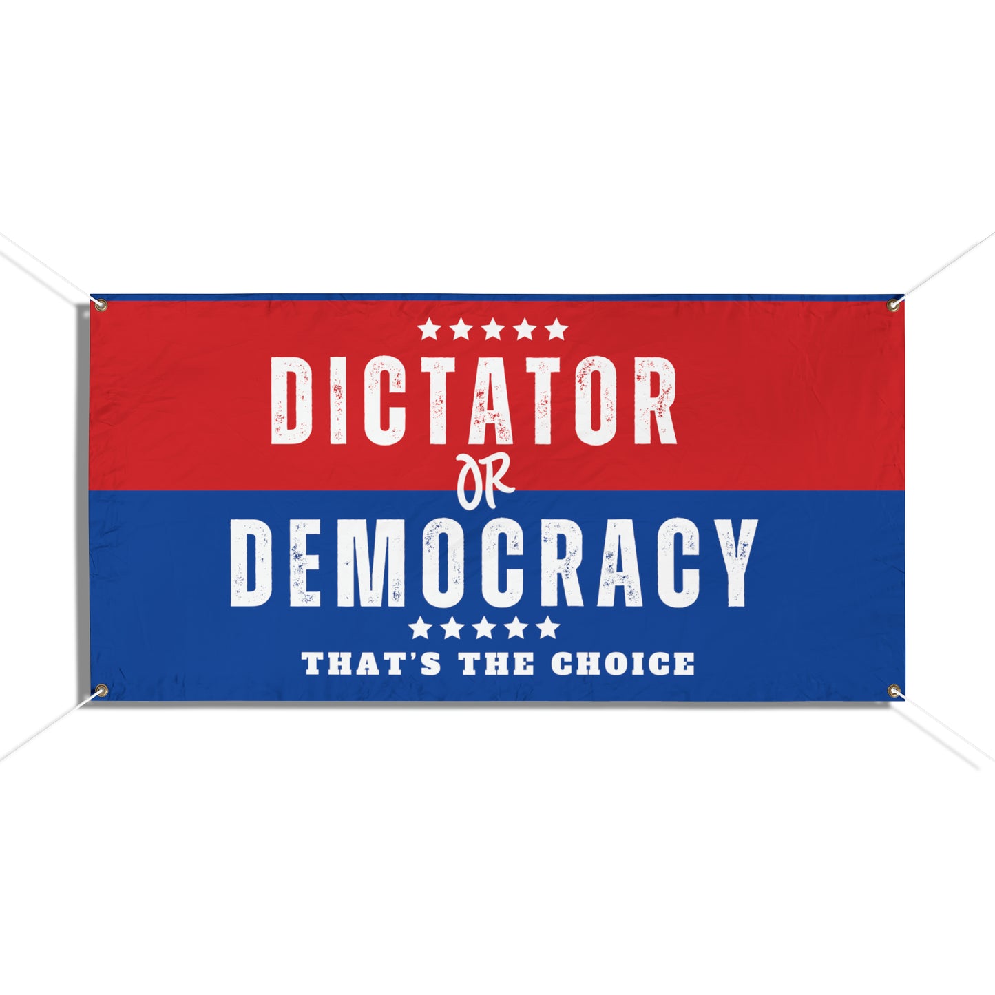 Democracy Banner, Dictator or Democracy, Vinyl Indoor/Outdoor Banner