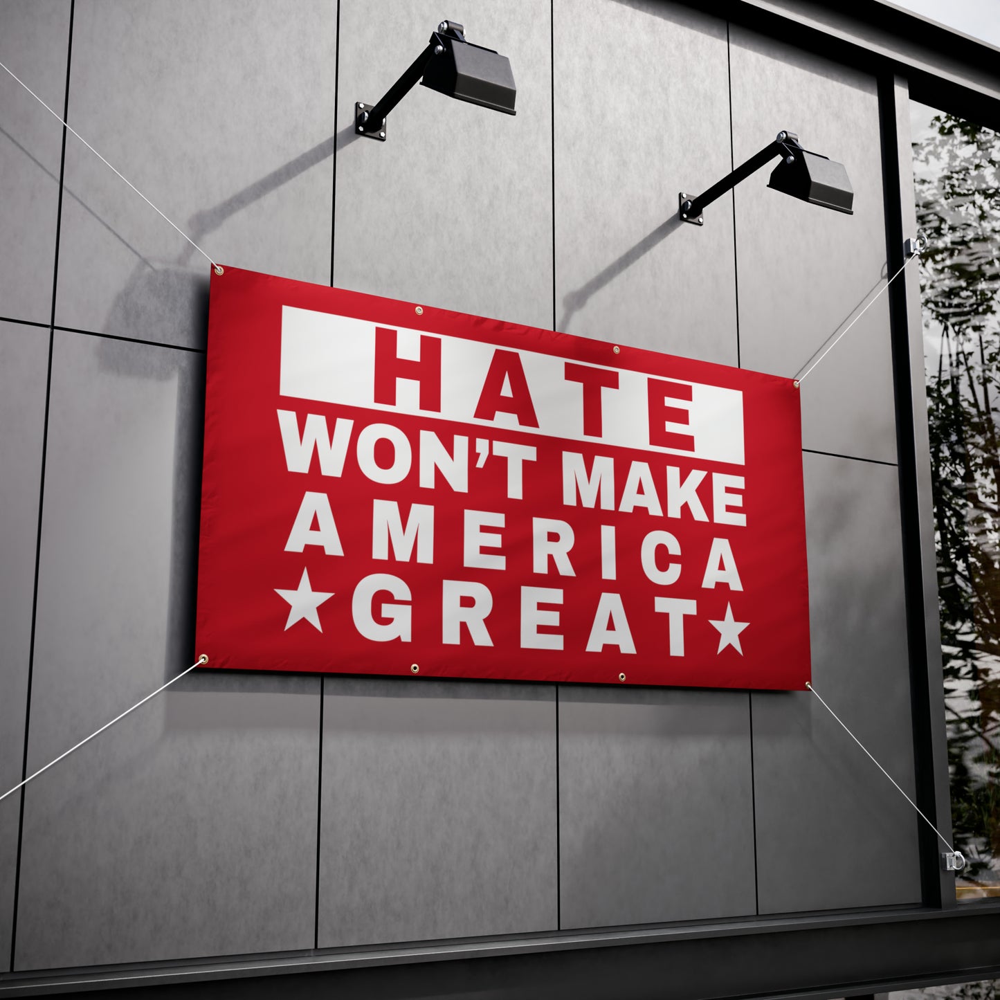 No Hate Sign, Vinyl Indoor/Outdoor Banner, Anti Hate Sign