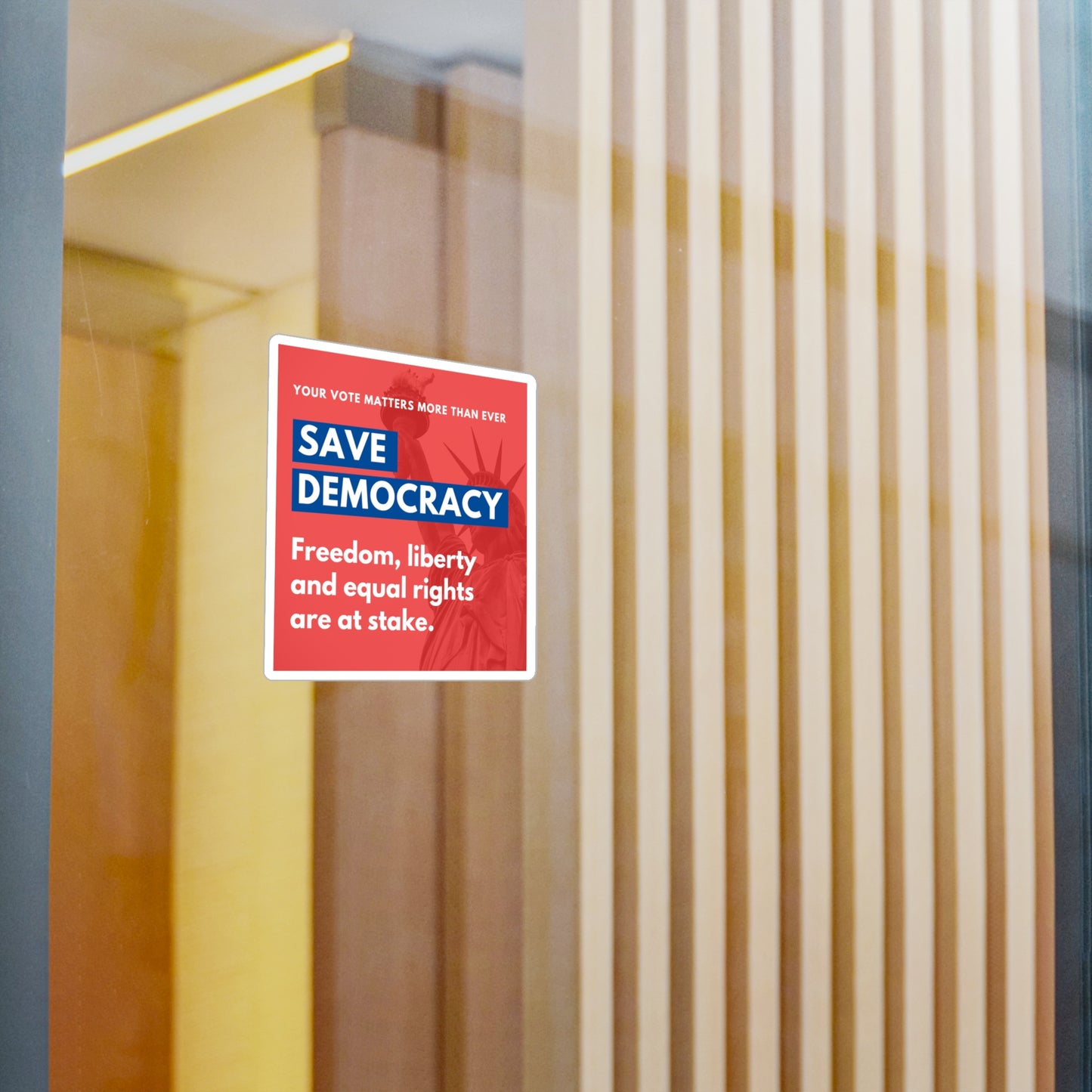 Save Democracy Vinyl Sticker, Indoor/Outdoor, Water, UV, Scratch Resistant, Multiple Sizes, Democracy Sticker, Democracy Signs, Vote Sticker