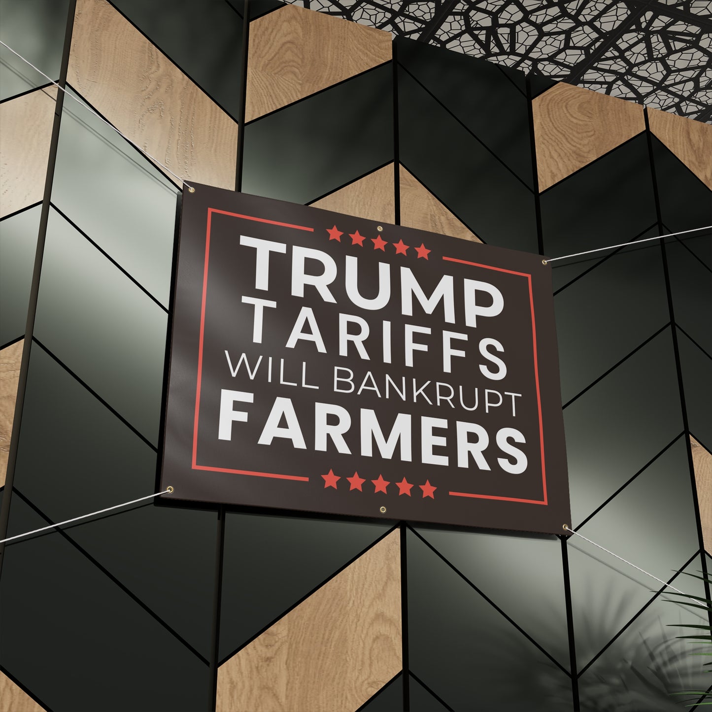 Trump Tariffs Will Bankrupt Farmers Protest Banner - 48"x36" Vinyl Outdoor Banner