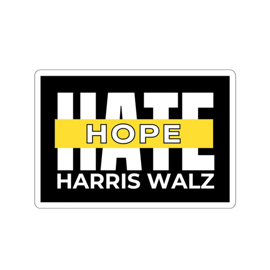 Hope Over Hate, Harris Walz Sticker, Multiple Sizes, Free Shipping, Kamala Harris Sticker, Harris Walz Merchandise