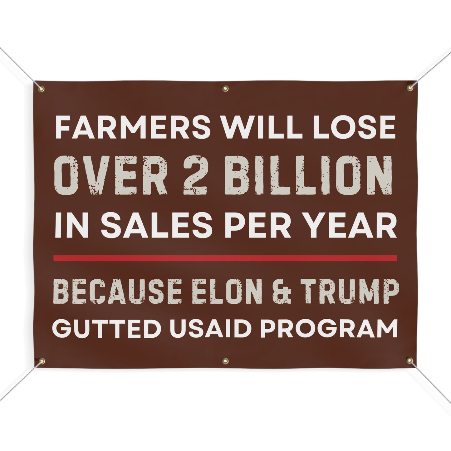 Farmers Protest Banner | Anti-Trump USAID Banner | 48"x36" Vinyl Indoor/Outdoor Sign