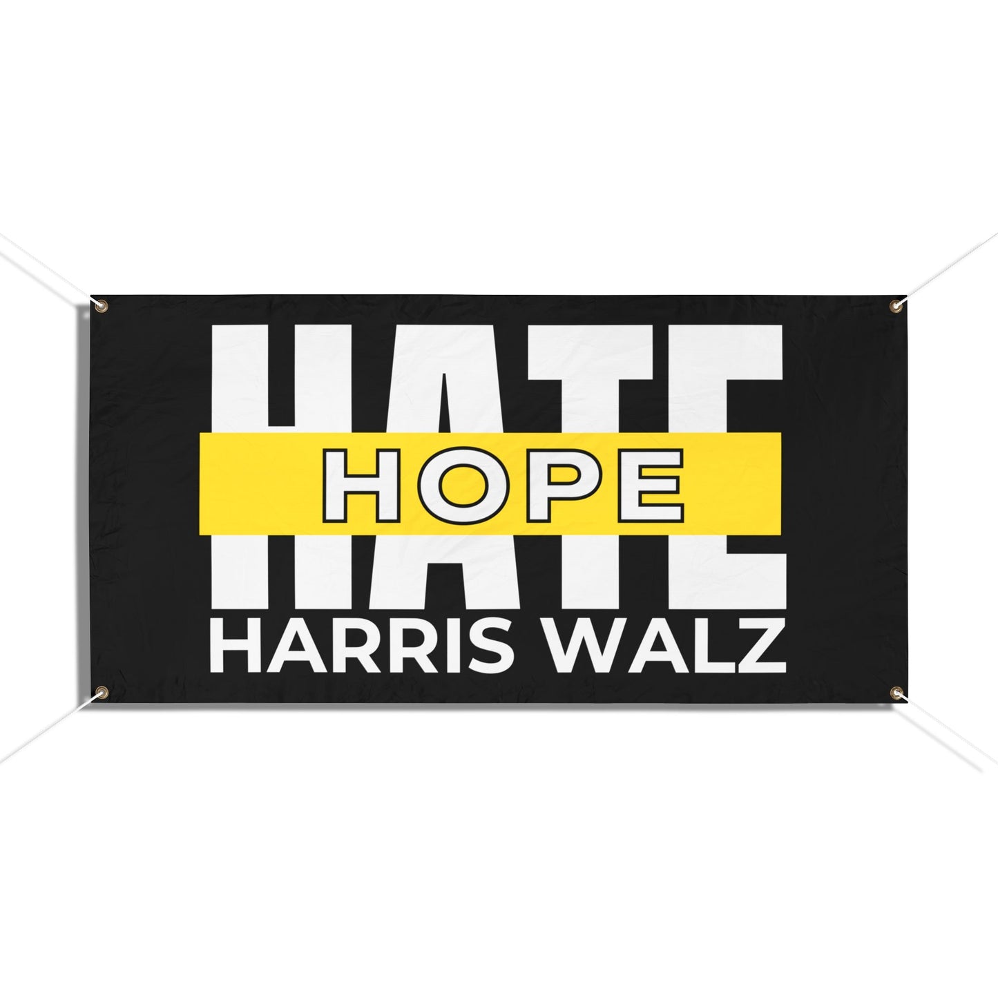 Hope Over Hate, Vinyl Indoor/Outdoor Banner, 2 Sizes, Harris Walz Banners, Election Banners, Original Artwork Designer