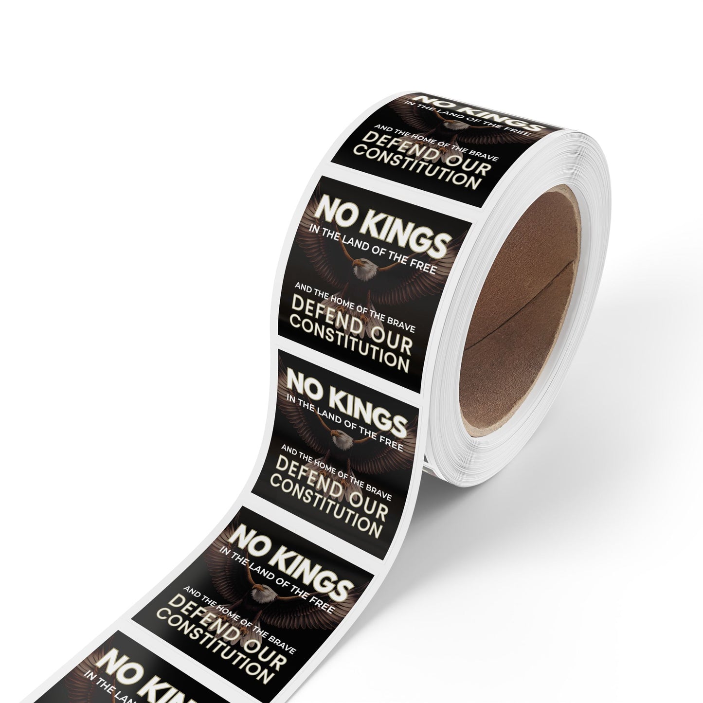 No Kings Wholesale Political Sticker Rolls – 2″×2″ Vinyl, Waterproof, High Turnover & Profit Margin