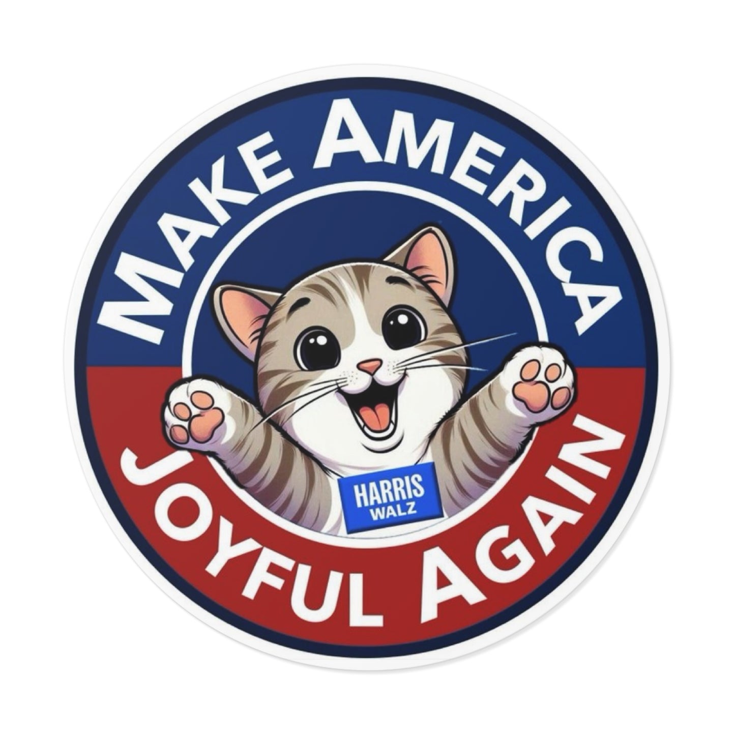 Make America Joyful Again Sticker, Kamala Harris Sticker, Indoor/Outdoor, Multiple Sizes, Free Shipping