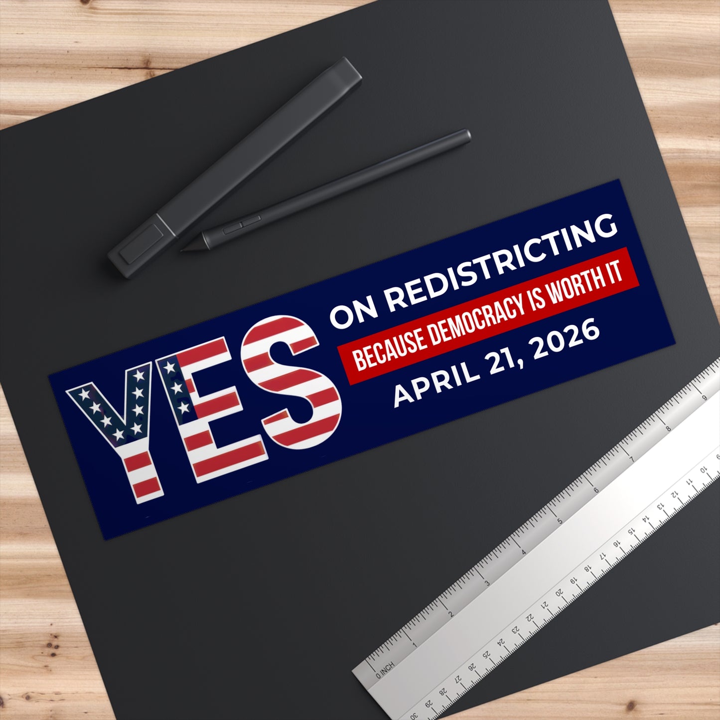 Vote Yes on Virginia Redistricting Bumper Sticker, 11" x 3", Virginia Special Election Bumper Sticker