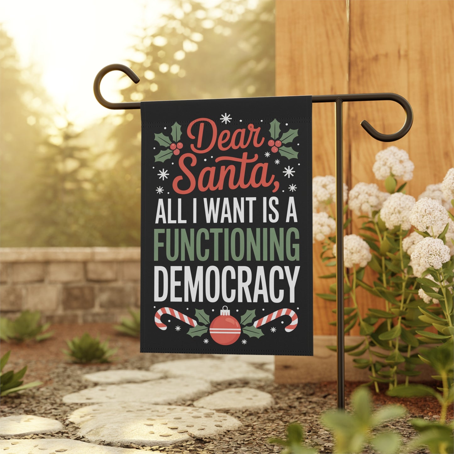 Dear Santa Holiday Garden Flag, Christmas Garden Flag, Holiday Garden Flag, Funny Political Holiday Decor, Democracy Gift, Free Shipping