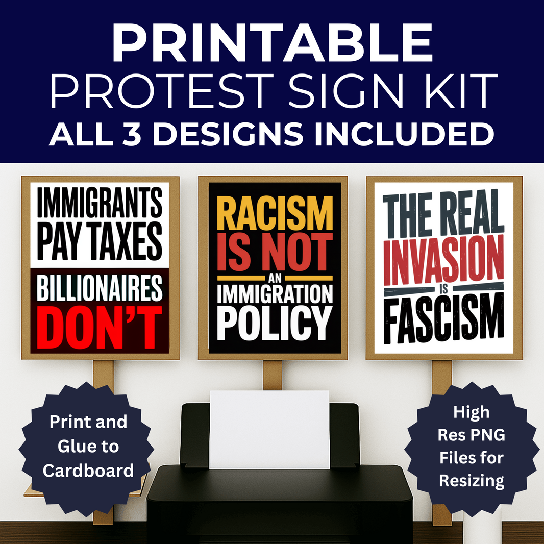 No Kings Printable Protest Signs - Digital Download - Anti Trump Signs ...