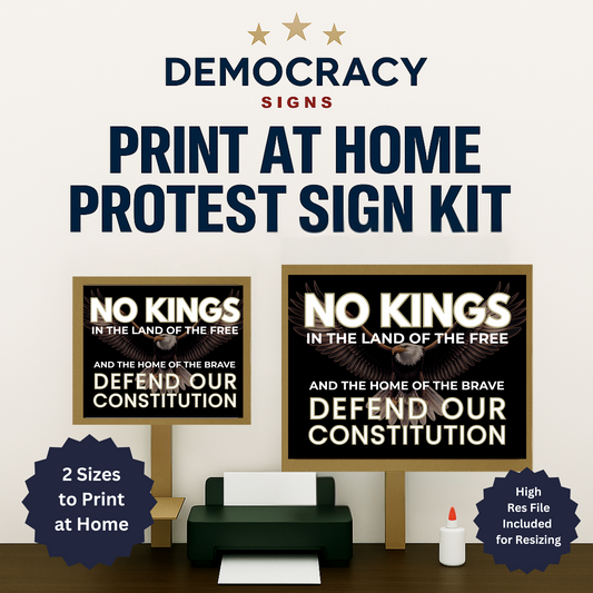 No Kings Protest Signs, Digital Download Poster, Anti Trump Protest Signs, Political Posters, Print 2 Sizes at Home