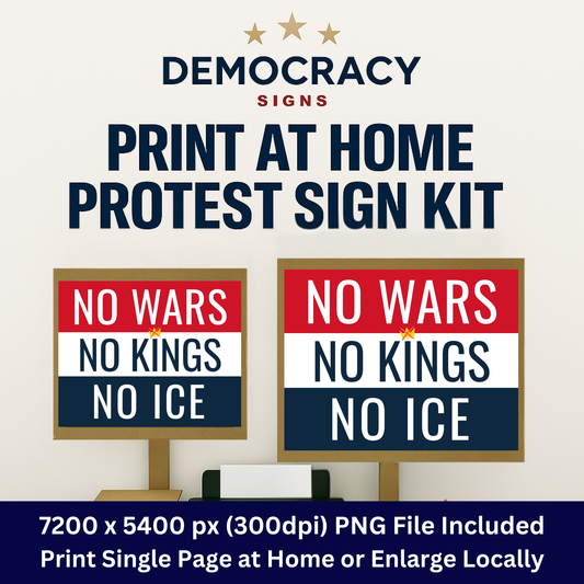 Anti ICE Protest Sign - No Wars, No Kings, No ICE - Printable Protest Sign Kit - Protest Sign PNG