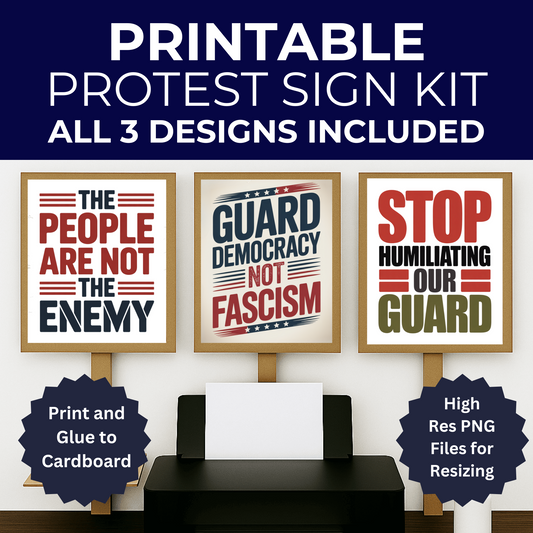 National Guard Protest Signs, Stop Trump Takeover Protest Signs, 3 Signs Included, High Res Printable Protest Signs, Anti Trump Protest Signs