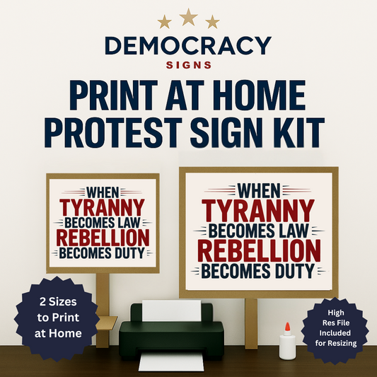 Anti Trump Protest Signs, No Kings Protest Signs, 2 Sizes - Print at Home and Glue to Cardboard