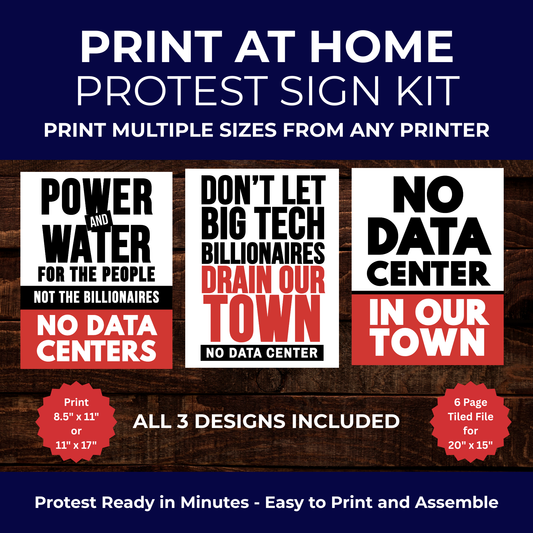 No Data Center Printable Protest Sign Kit | Printable Signs, Protest Posters & Tiled Protest Signs