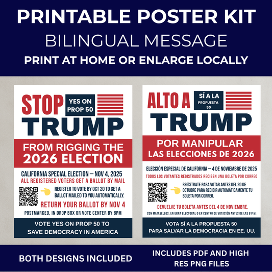 Yes On Prop 50 Posters - Digital Download - Bilingual - Printable Posters
