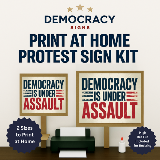 Anti Trump Protest Signs, No Kings Protest Signs, 2 Sizes - Print at Home and Glue to Cardboard