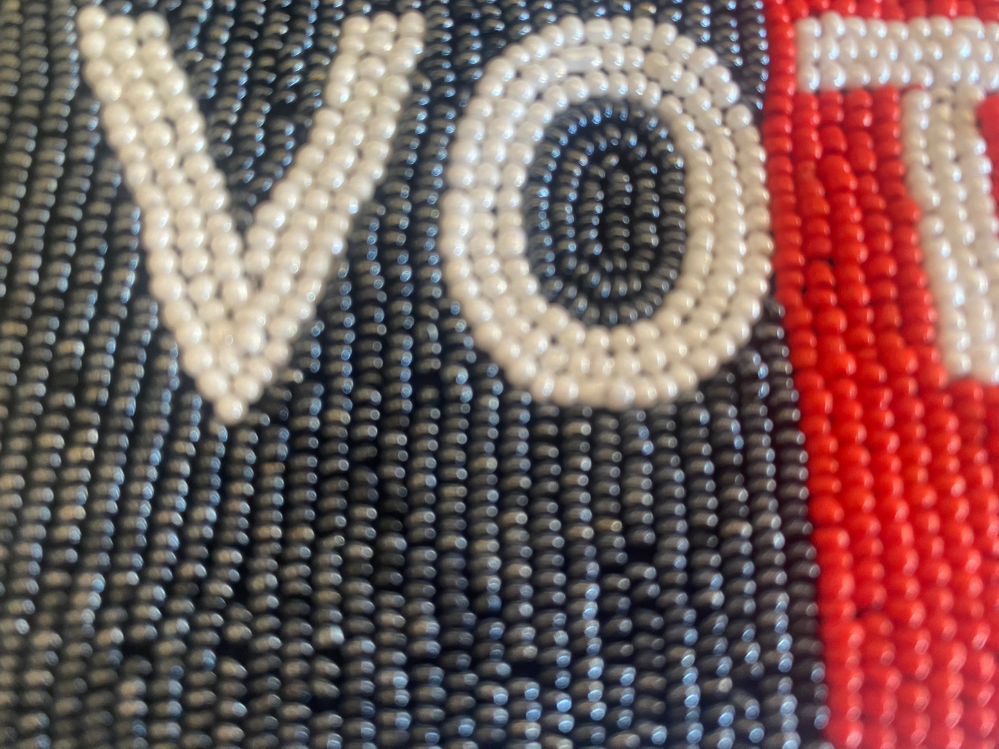 Coin Purse, Purse Pouch, Vote Design, Unique and Beautiful Handmade Seed Bead Coin Pouch