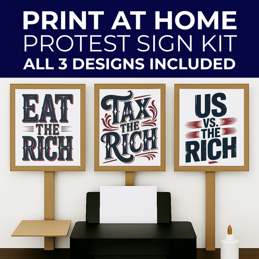 Print at Home Protest Sign Kit, 3 Signs Included, 8.5" x 11", Print and Glue to Cardboard, Printable Protest Signs, Ready in 5 Minutes (Copy)