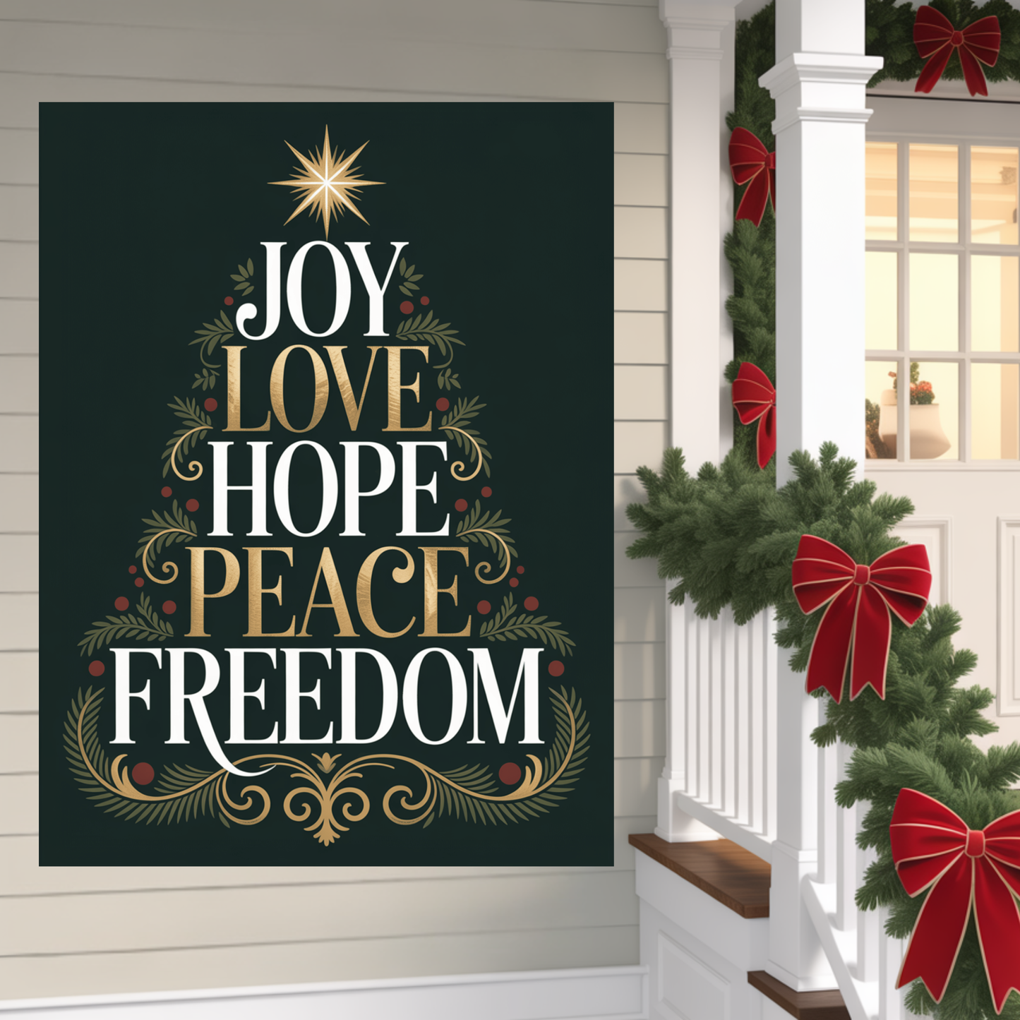 Christmas Banner, Holiday Banner, Custom Banner, Christmas Signs, 36" x 48", Hanging Ropes Included, Free Shipping