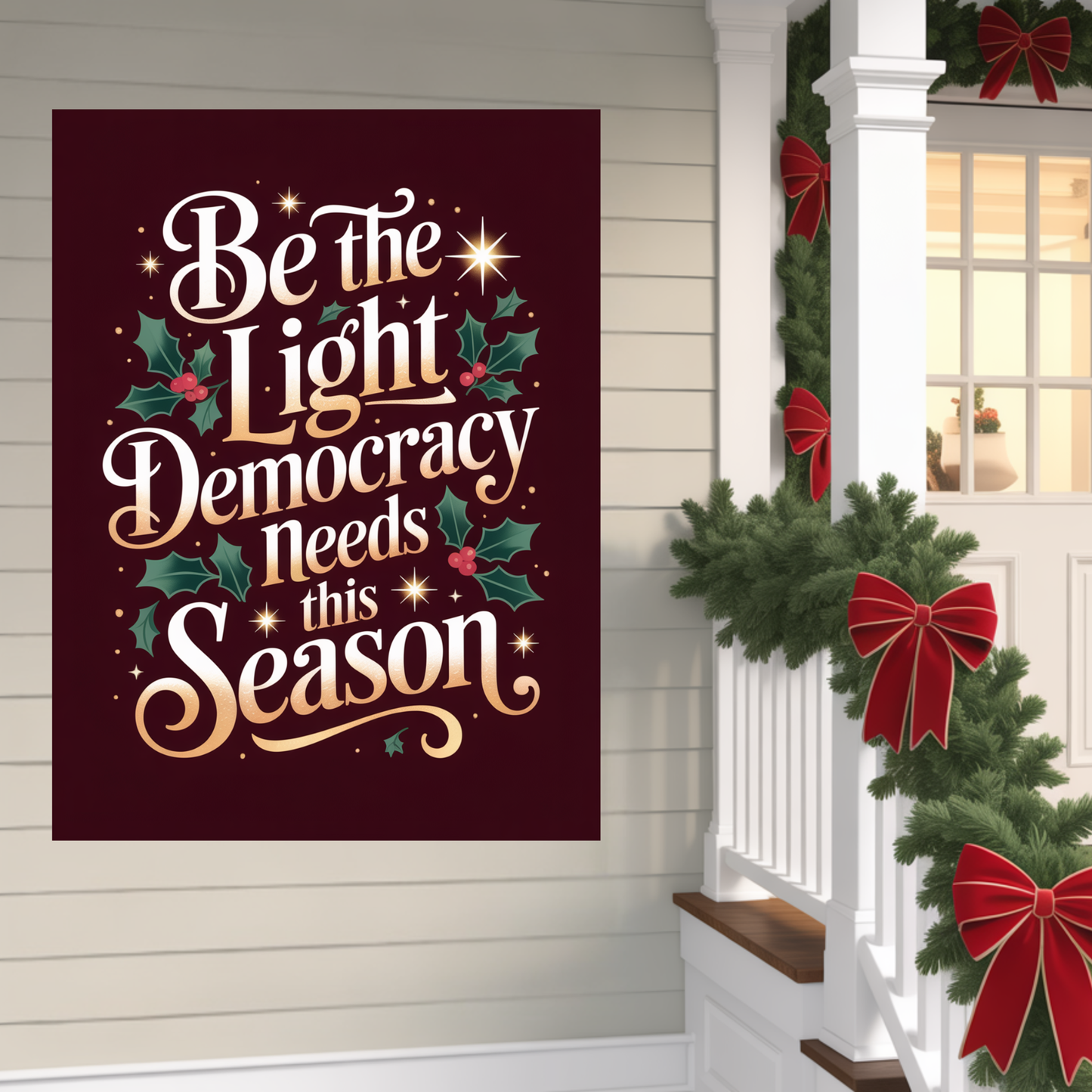 Christmas Banner, Holiday Banner, Custom Banner, Christmas Signs, 36" x 48", Hanging Ropes Included, Free Shipping