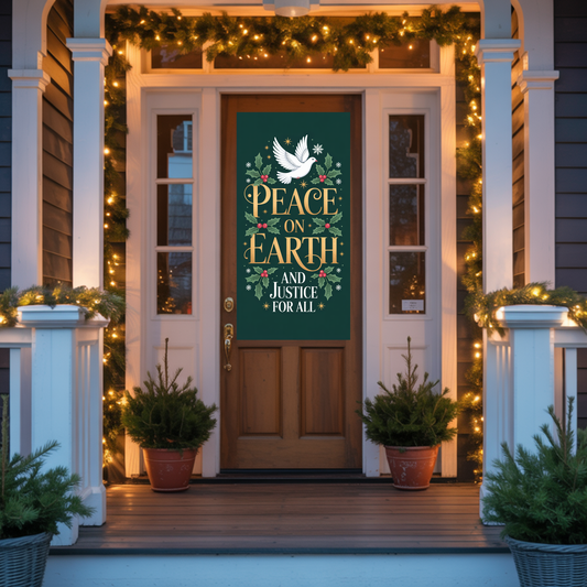 Peace on Earth Christmas Door Sign, Christmas Door Decor, Holiday Door Sign, Holiday Door Decor