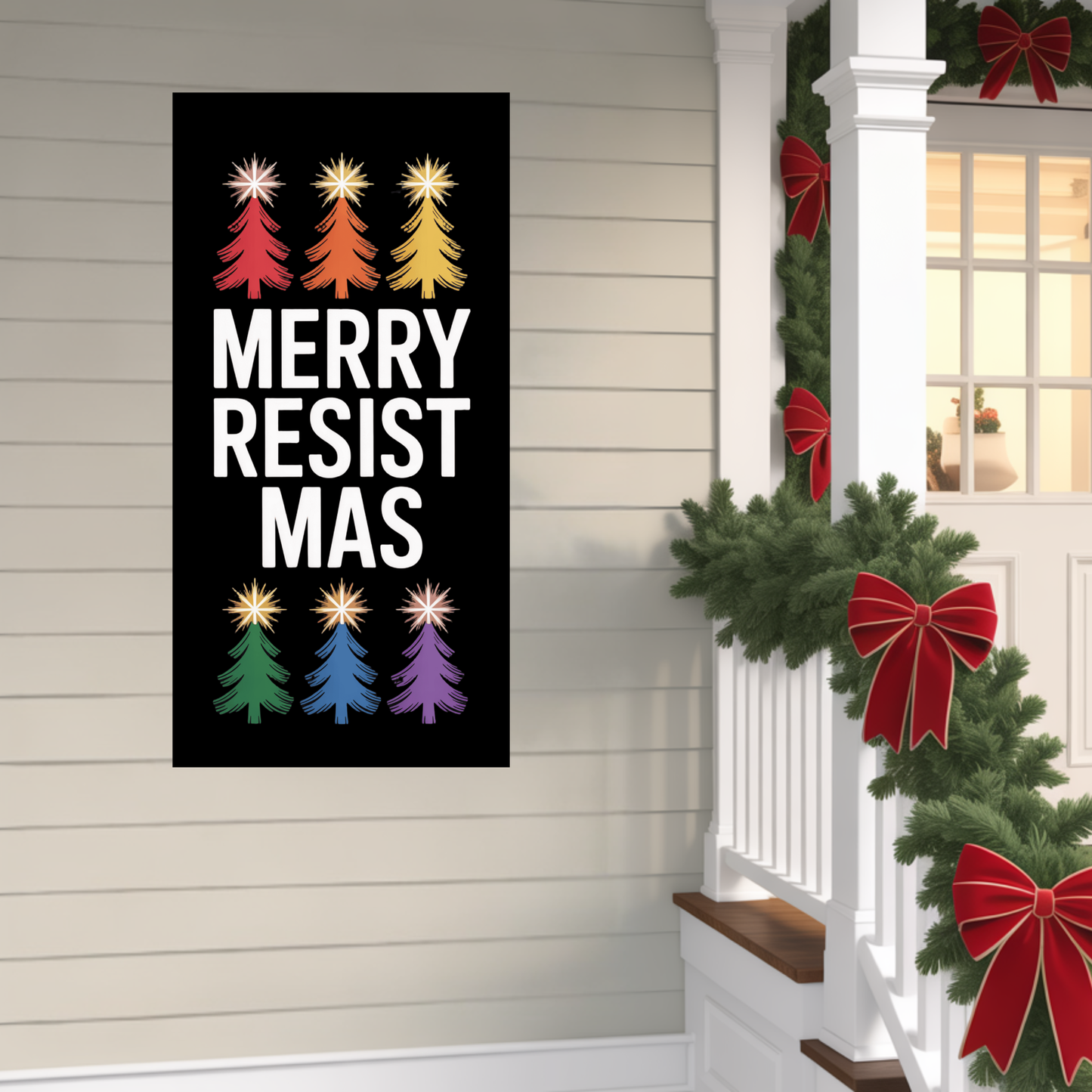 Merry Resistmas, Christmas Door Sign, Christmas Door Decor, Holiday Door Sign, Holiday Door Decor