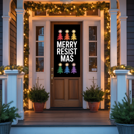 Merry Resistmas, Christmas Door Sign, Christmas Door Decor, Holiday Door Sign, Holiday Door Decor
