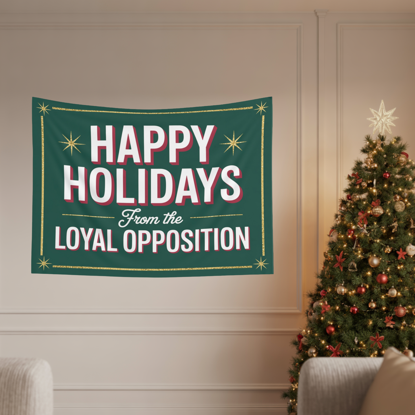 Funny Anti Trump Indoor Wall Tapestry | Christmas Wall Decor | Christmas Wall Tapestry