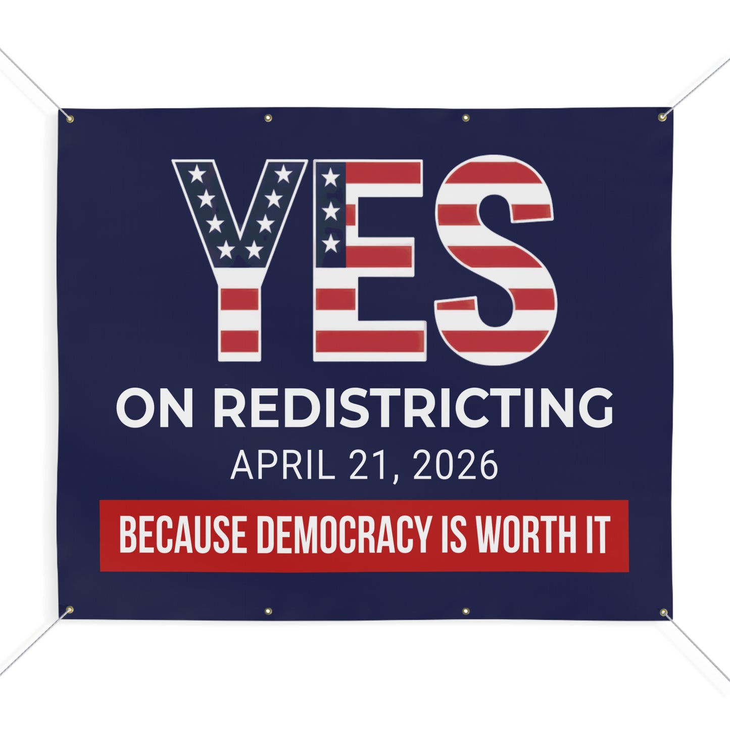 Vote Yes on Virginia Redistricting Matte Banner — Virginia Redistricting Signs